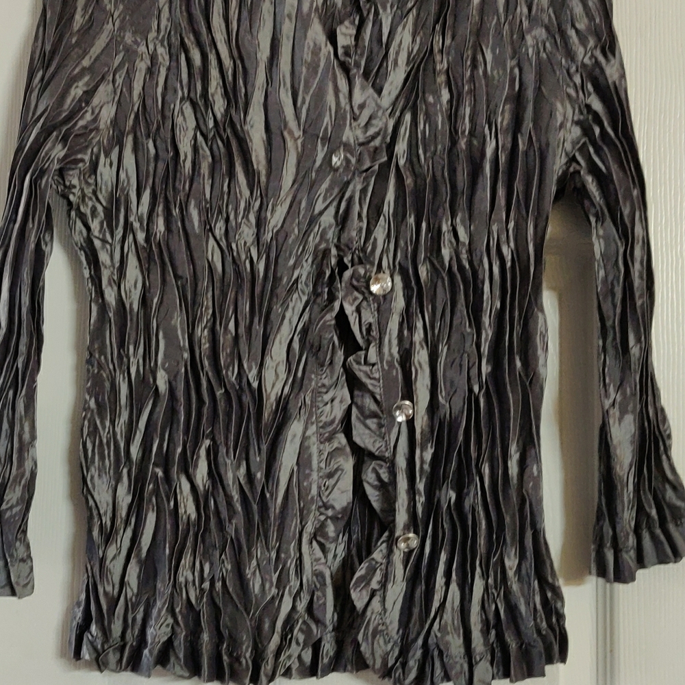 Holiday long sleeve blouse or worn as a light jack